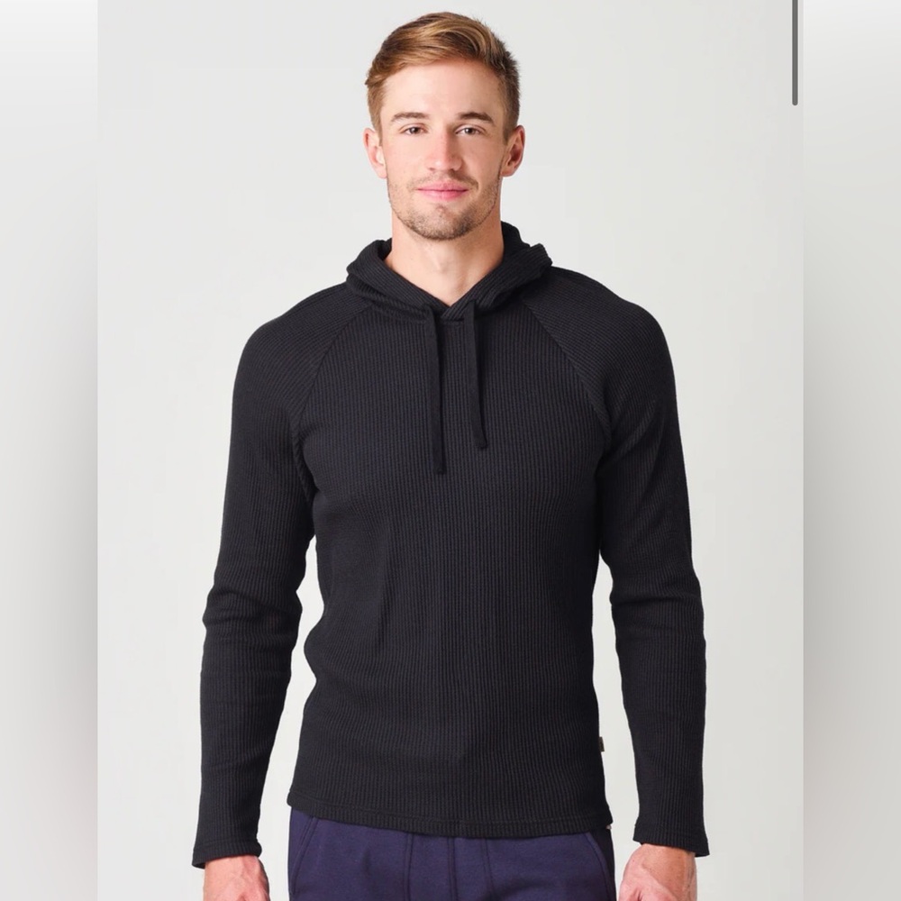 Ugg Men’s Huck Waffle Hoodie - Black, Size Medium